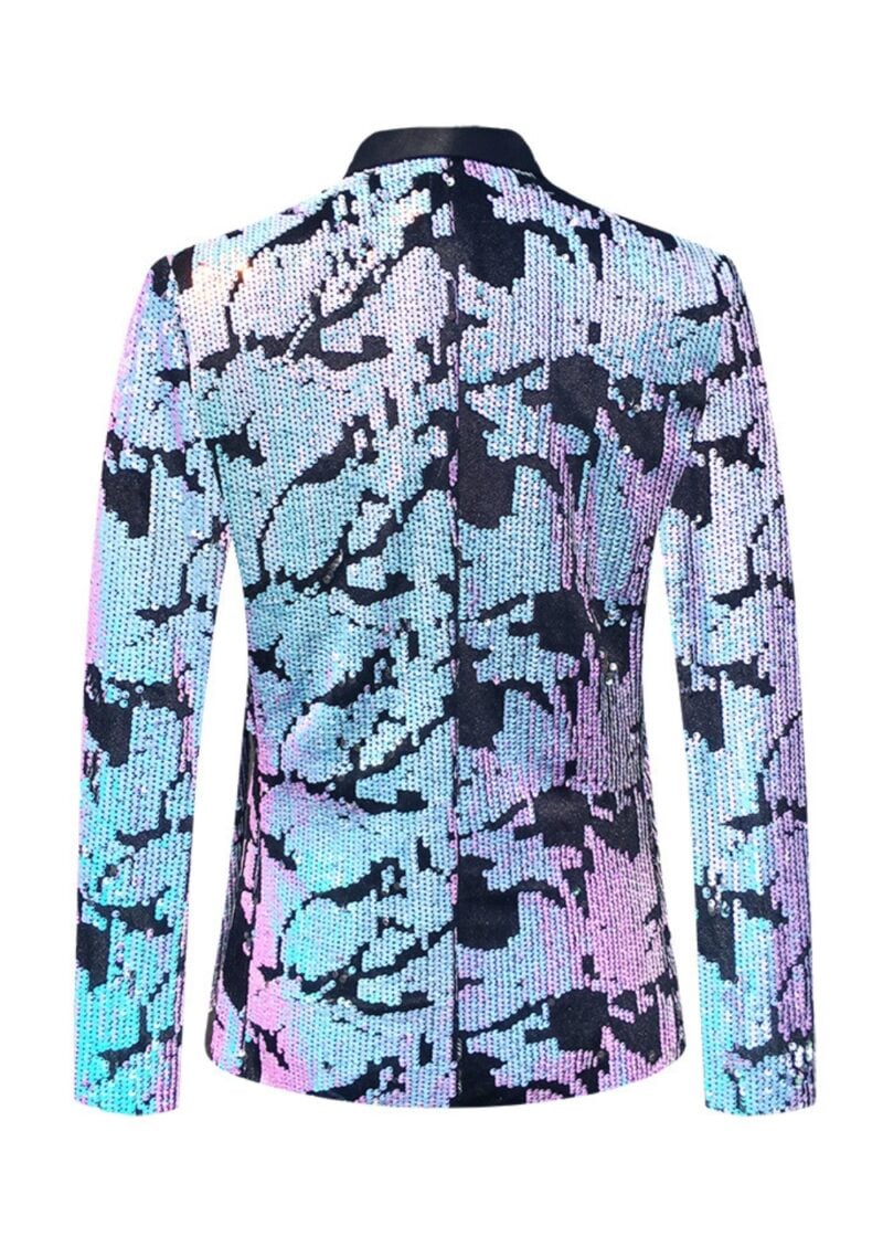 Fashion Multi-Color Sequin Prom Party Tuxedo Jacket