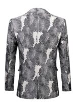 Floral Jacquard 1 Button Peak Lapel Prom Tuxedo Jacket