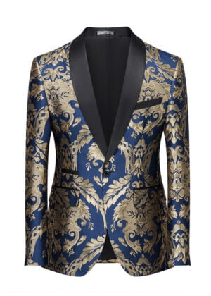 Men's Modern Fit Baroque Floral Prom Tuxedo Jacket
