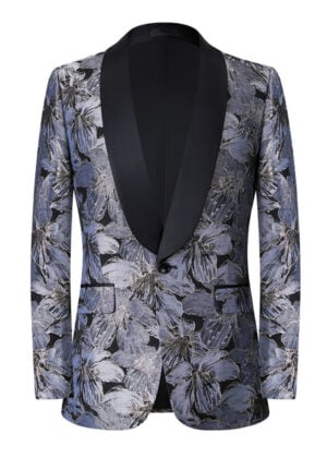 Men's Single-Breasted One Button Floral Prom Tuxedo Jacket