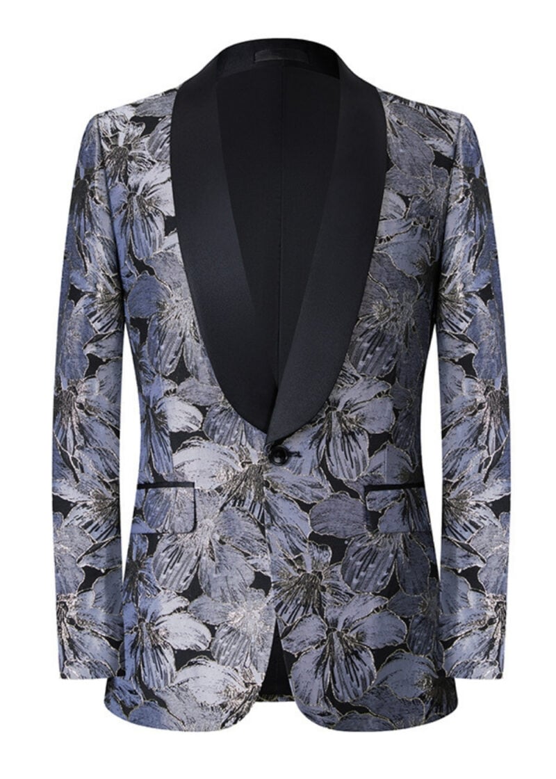 Men's Single-Breasted One Button Floral Prom Tuxedo Jacket Men's Single-Breasted One Button Floral Prom Tuxedo Jacket
