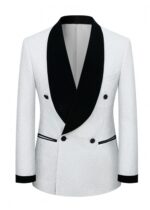 Double-Breasted Shiny Tuxedo Jacket for Prom and Wedding