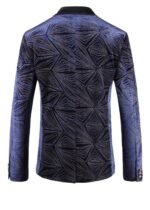 Navy Blue Single-Breasted Two Buttons Shiny Rhinestone Prom Tuxedo Jacket