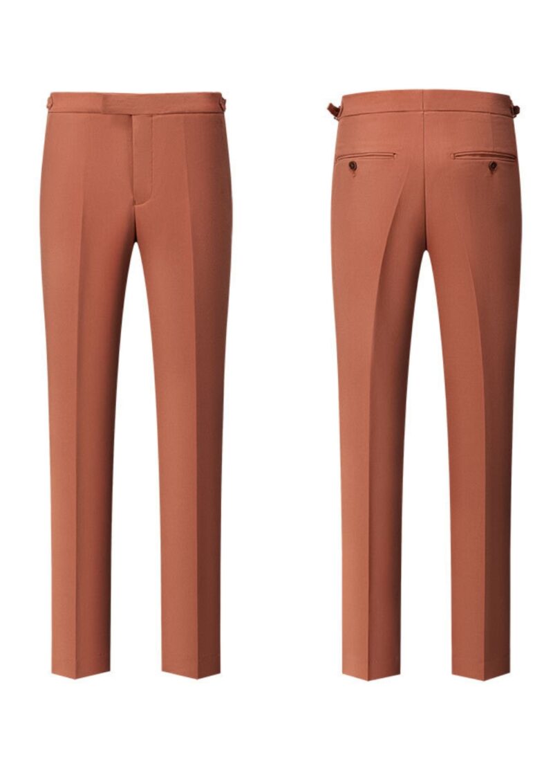 Men's 3-Piece Rust Orange 2-Button Peak Lapel Suit