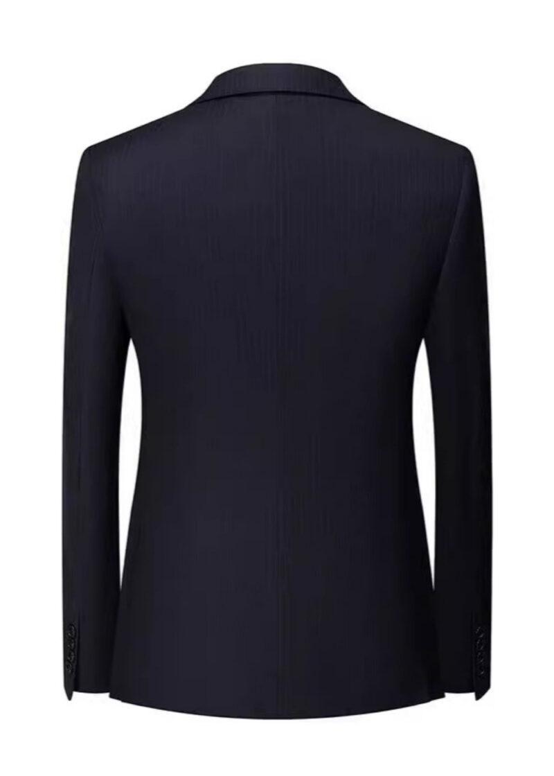 Men's 2-Button Single-Breasted Navy Pinstripe Vest Suit for Wedding & Business
