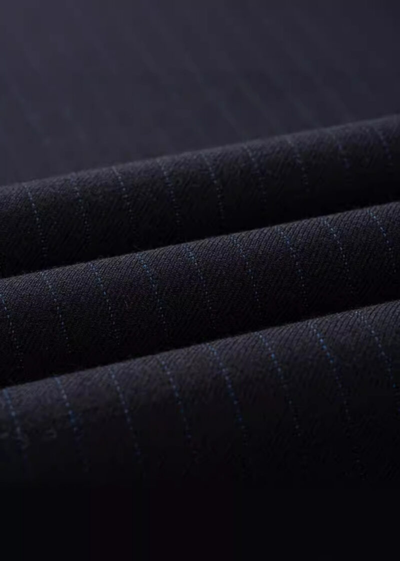 Men's 2-Button Single-Breasted Navy Pinstripe Vest Suit for Wedding & Business