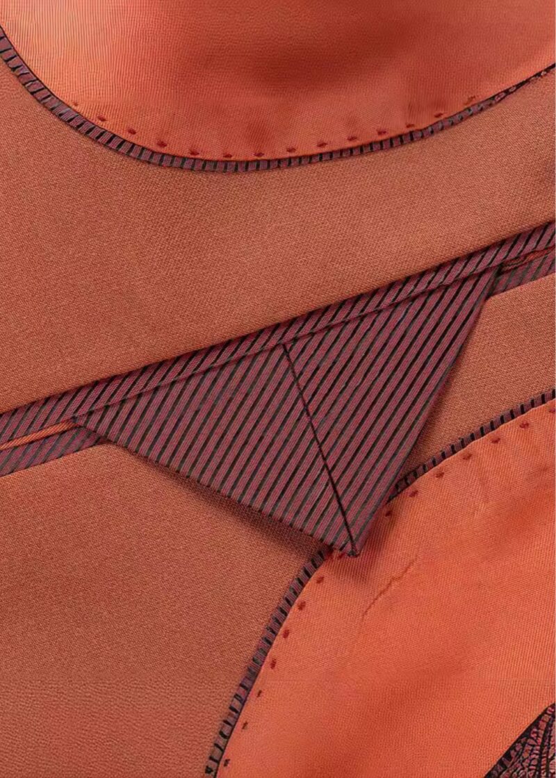 Men's 3-Piece Rust Orange 2-Button Peak Lapel Suit