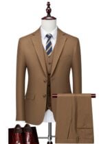 Men's 3-Piece 2-Button Vest Suit for Weddings or Formal Events