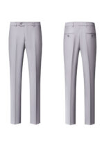 Men's 2-Button Notch Lapel Vested Suit in Light Grey for Wedding & Prom