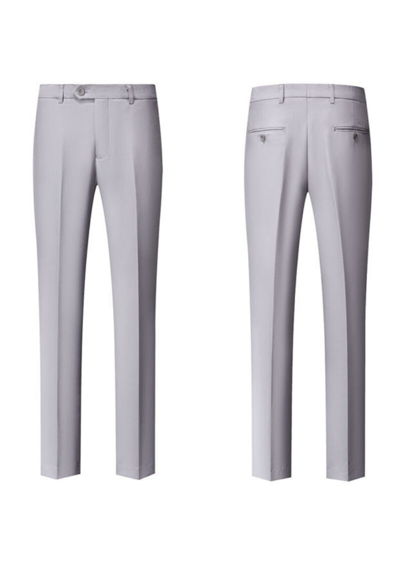 Men's 2-Button Notch Lapel Vested Suit in Light Grey for Wedding & Prom