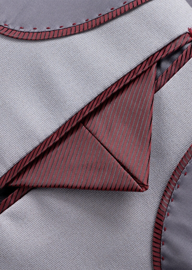 Men's 2-Button Notch Lapel Vested Suit in Light Grey for Wedding & Prom