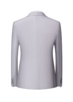 Men's 2-Button Notch Lapel Vested Suit in Light Grey for Wedding & Prom