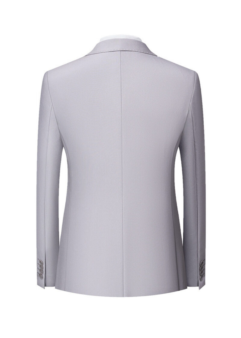 Men's 2-Button Notch Lapel Vested Suit in Light Grey for Wedding & Prom