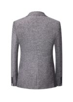 Men's 3-Piece Textured 2-Button Notch Lapel Vested Suit for Business Casual