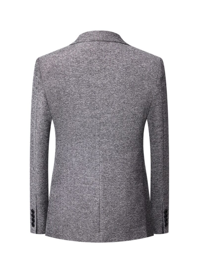 Men's 3-Piece Textured 2-Button Notch Lapel Vested Suit for Business Casual