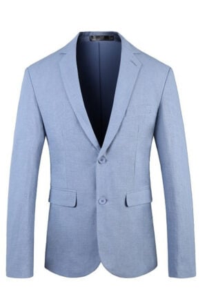 1-Button Single-Breasted Solid Color Business Suit Jacket