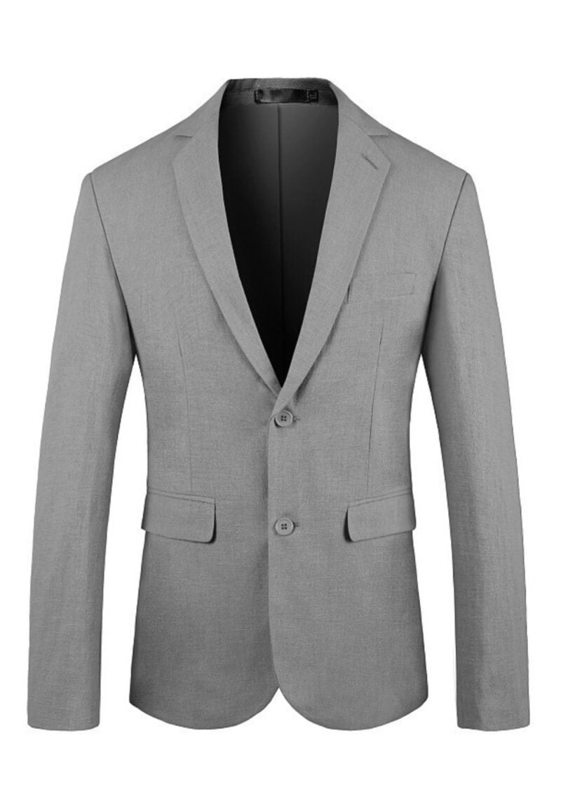 1-Button Single-Breasted Solid Color Business Suit Jacket