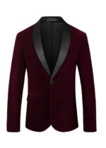 Men's 1-Button Single-Breasted Solid Color Prom & Party Tuxedo Jacket