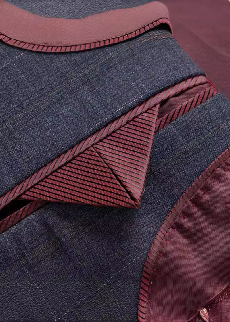 Men's 2-Button Slim Fit Vested Suit with Notch Lapel in Grey