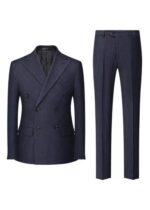 Men's Navy 2-Piece Double Breasted 3-Button Business Suit