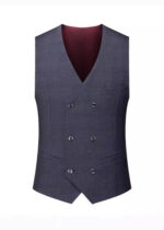 Men's 2-Button Slim Fit Vested Suit with Notch Lapel in Grey