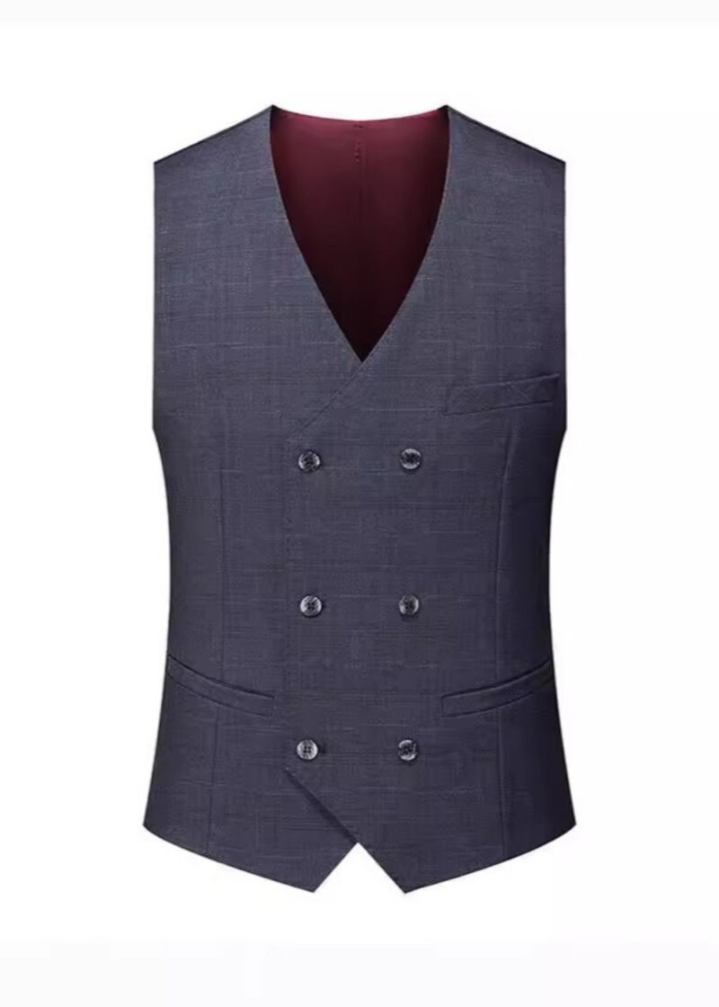 Men's 2-Button Slim Fit Vested Suit with Notch Lapel in Grey