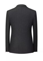 Men's Grey 2-Piece Double Breasted 3-Button Suit with Peak Lapel for Business & Wedding