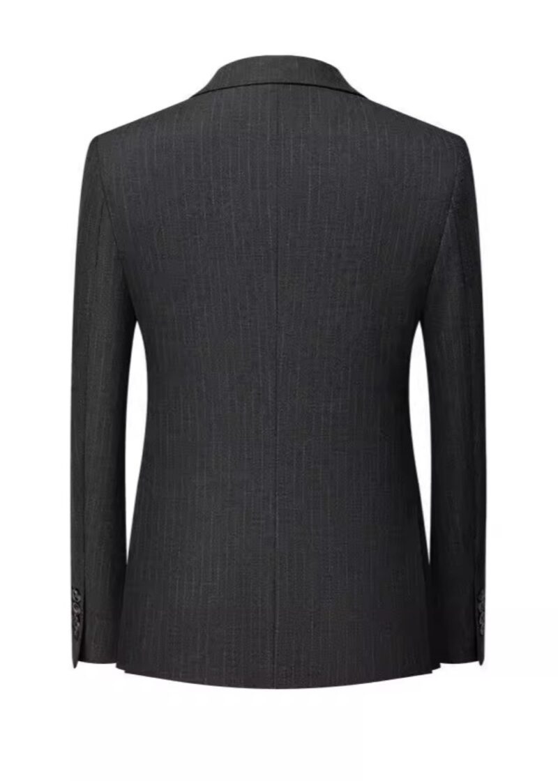 Men's Grey 2-Piece Double Breasted 3-Button Suit with Peak Lapel for Business & Wedding