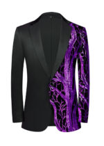 Men's Fashion Sequins Notch Lapel Prom and Party Tuxedo Jacket