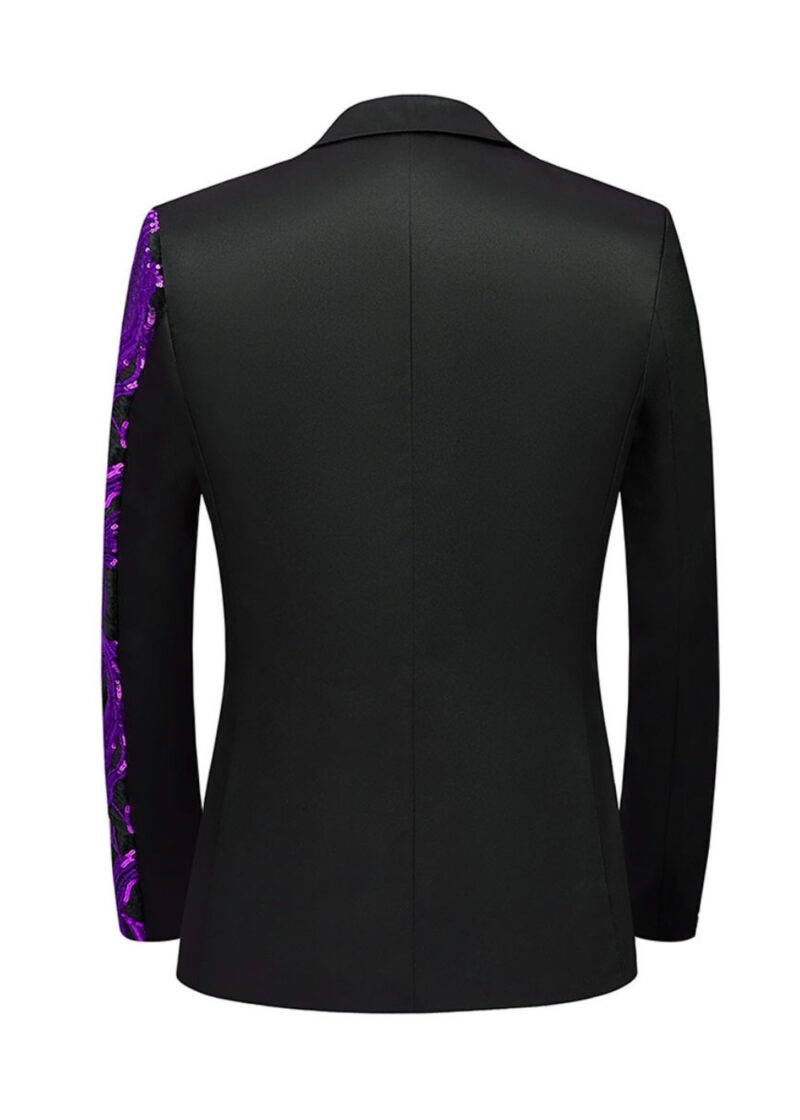 Men's Fashion Sequins Notch Lapel Prom and Party Tuxedo Jacket