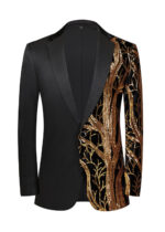 Men's Fashion Sequins Notch Lapel Prom and Party Tuxedo Jacket