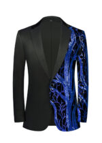 Men's Fashion Sequins Notch Lapel Prom and Party Tuxedo Jacket