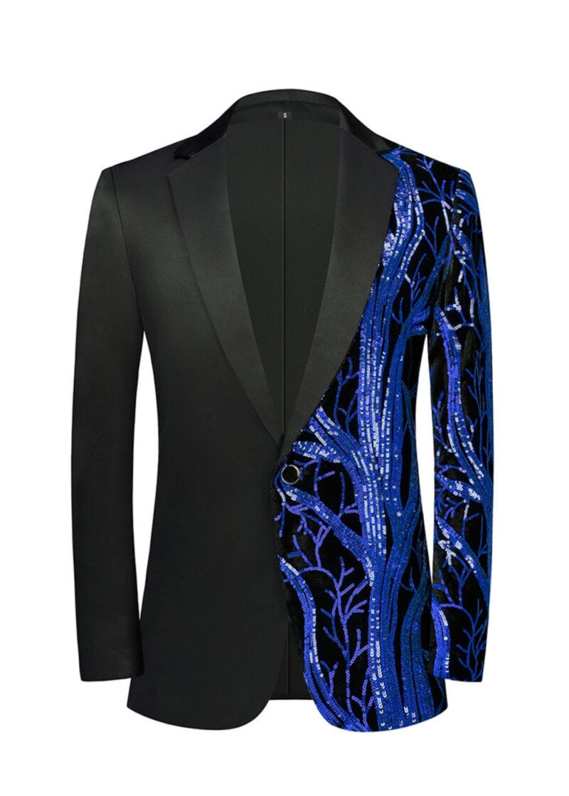 Men's Fashion Sequins Notch Lapel Prom and Party Tuxedo Jacket