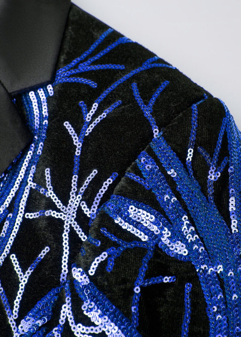 Men's Fashion Sequins Notch Lapel Prom and Party Tuxedo Jacket