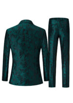 Men's Double-Breasted 3 Button Notch Lapel Tuxedo in Dark Green