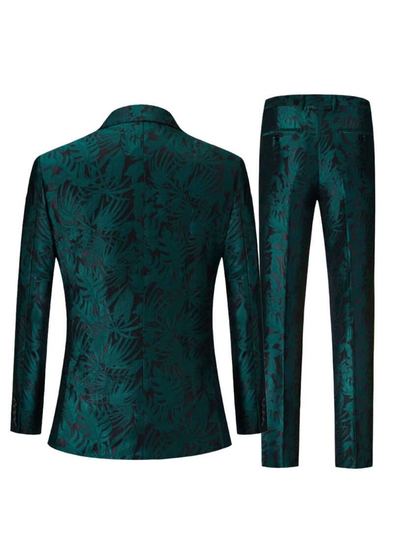 Men's Double-Breasted 3 Button Notch Lapel Tuxedo in Dark Green