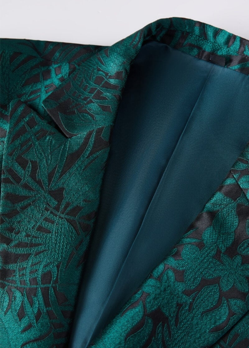 Men's Double-Breasted 3 Button Notch Lapel Tuxedo in Dark Green