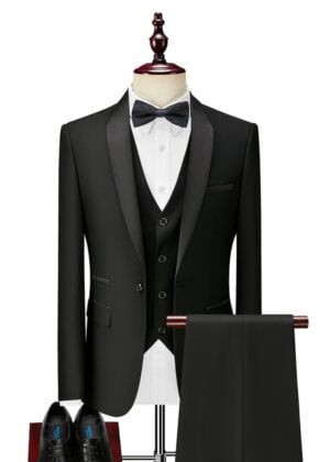 Men's Shawl Lapel Solid Color Vest Suit for Party & Prom Men's Shawl Lapel Solid Color Vest Suit for Party & Prom