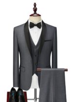 Men's Shawl Lapel Solid Color Vest Suit for Party & Prom
