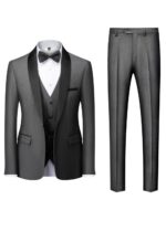 Men's Shawl Lapel Solid Color Vest Suit for Party & Prom