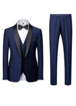 Men's Shawl Lapel Solid Color Vest Suit for Party & Prom