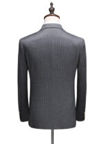 Men's 2 Button Business Suit in Grey Pinstripe