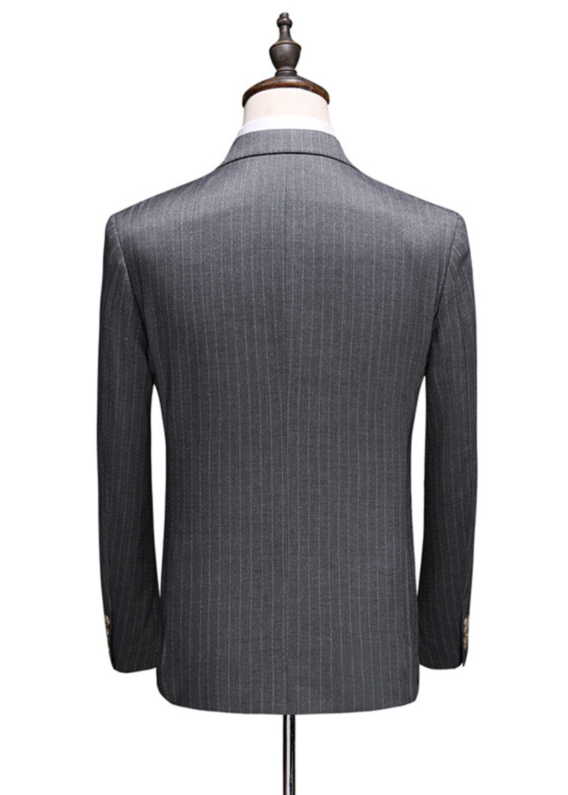 Men's 2 Button Business Suit in Grey Pinstripe