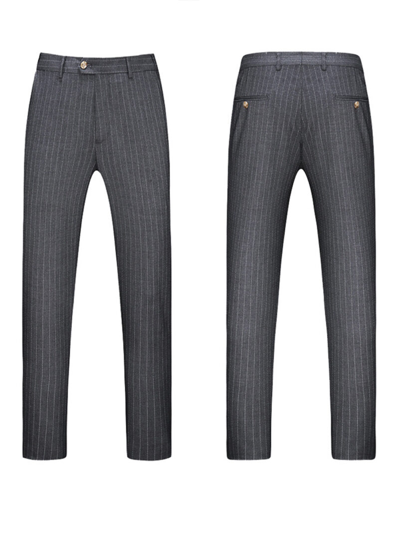 Men's 2 Button Business Suit in Grey Pinstripe