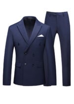 Mens 2-piece Double-breasted Two Button Peak Lapel Wedding Suit