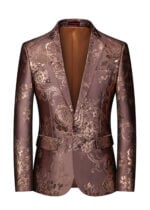 Men's Single-breasted 1-Button floral jacquard Blazer