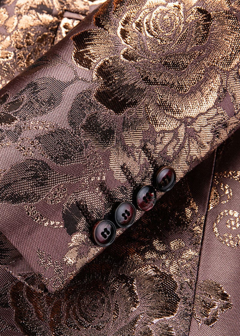 Men's Single-breasted 1-Button floral jacquard Blazer