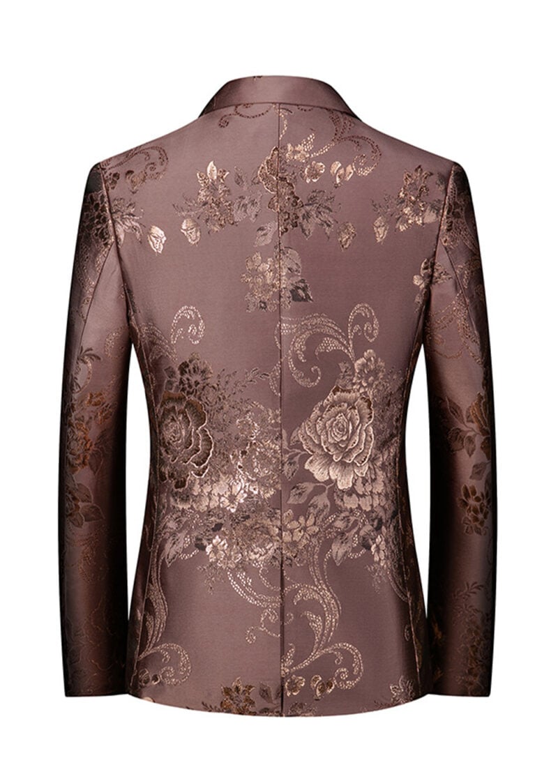 Men's Single-breasted 1-Button floral jacquard Blazer
