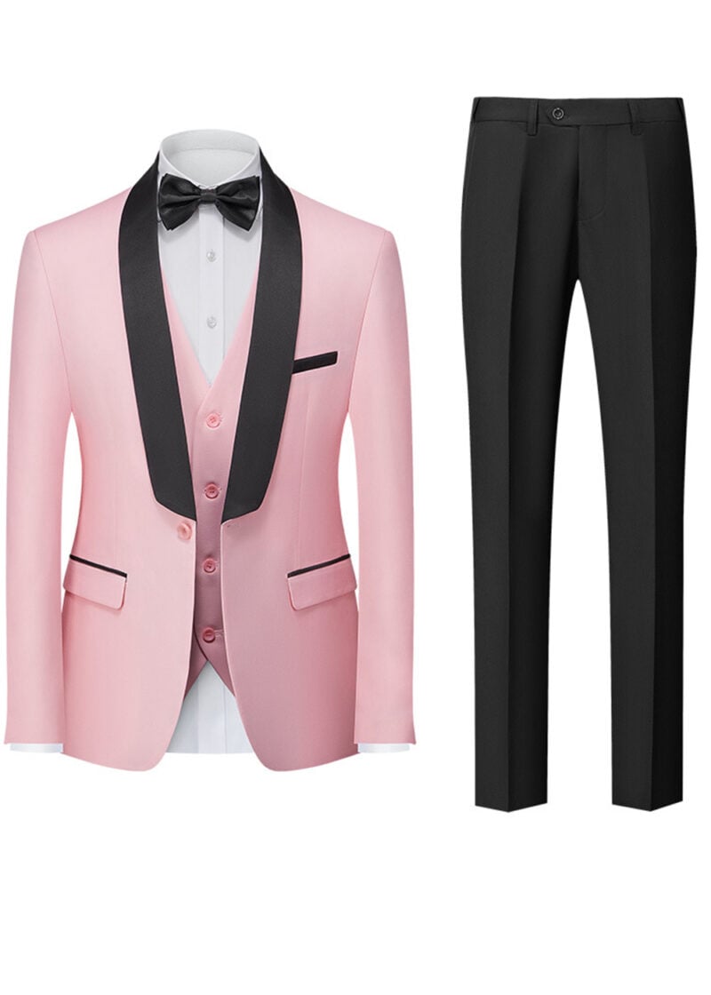Men's 3-Piece Shawl Lapel Tuxedo for Prom & Party Men's 3-Piece Shawl Lapel Tuxedo for Prom & Party