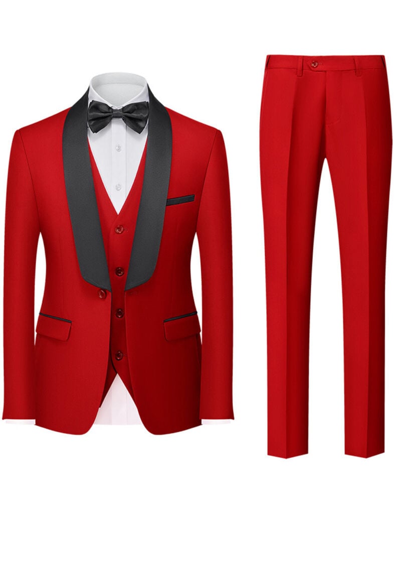 Men's 3-Piece Shawl Lapel Tuxedo for Prom & Party Men's 3-Piece Shawl Lapel Tuxedo for Prom & Party